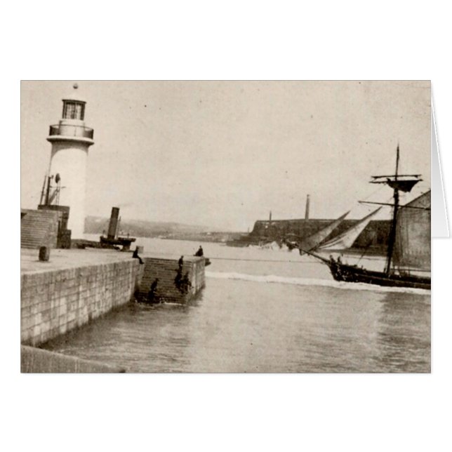 Cartão West Pier, Whitehaven (Frente Horizontal)