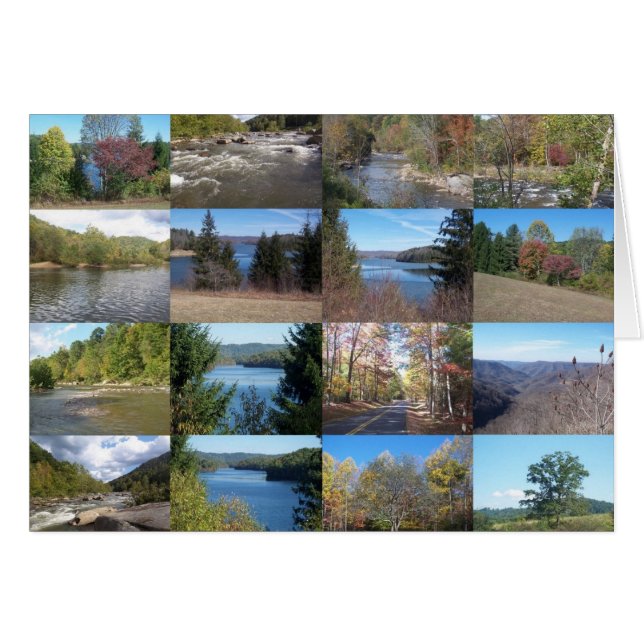 Cartão West Virginia Collage (Frente Horizontal)