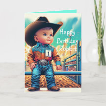 Western Little Cowboy Primeiro Aniversário Persona