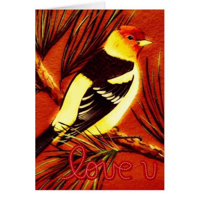 Cartão Western Love Tanager (Frente)
