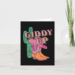 Cartão Western Texas Giddy Up Cowboy Boots Cactus