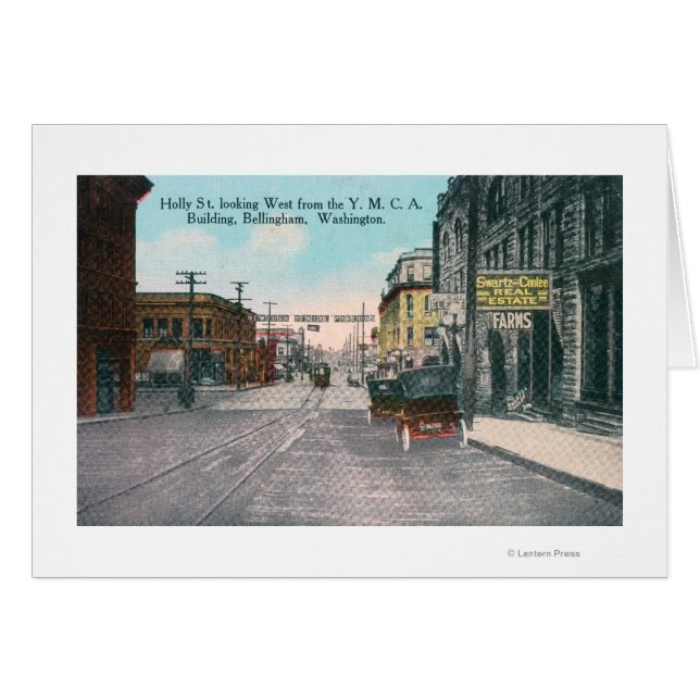 Cartão Western View da Holly Street, do YMCA Bldg (Frente Horizontal)