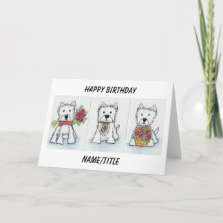 Cartão Westie Aniversário Carteira esposa irmã filha amig