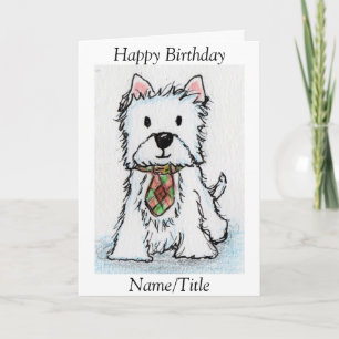 Cartão Westie Birthday greeting card friend husband