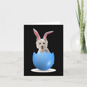 Cartão Westie Dog Easter Bunny Egg Hunting Sunday Highlan