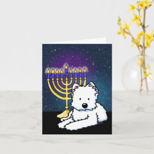 Cartão Westie Hanukkah Menorah Card