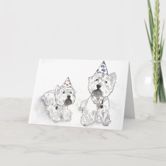 Cartão Westie Happy Birthday (Frente)