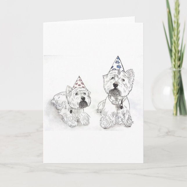 Cartão Westie Happy Birthday (Frente)