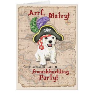 Cartão Westie Pirate Invitation