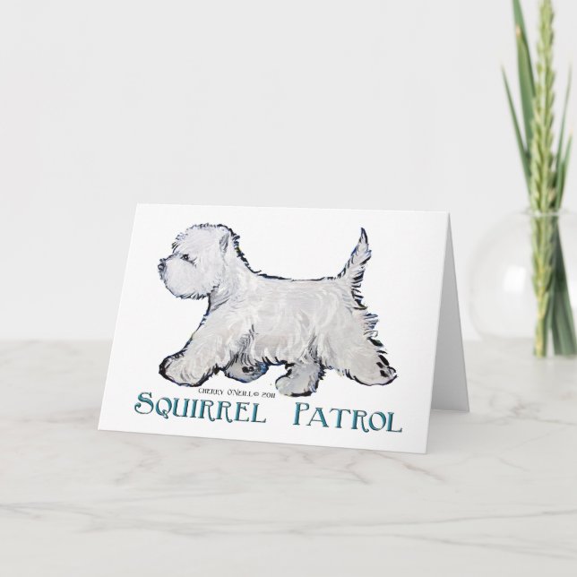 Cartão Westie Squirrel Patrol (Frente)