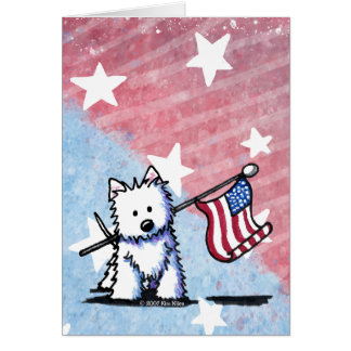 Cartão Westie terrier 4 de julho