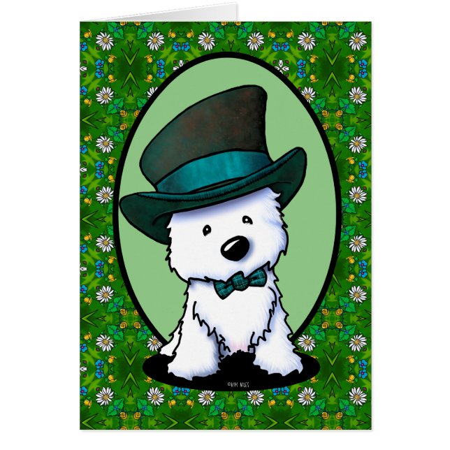 Cartão Westie terrier Santo Paddy's Day (Frente)