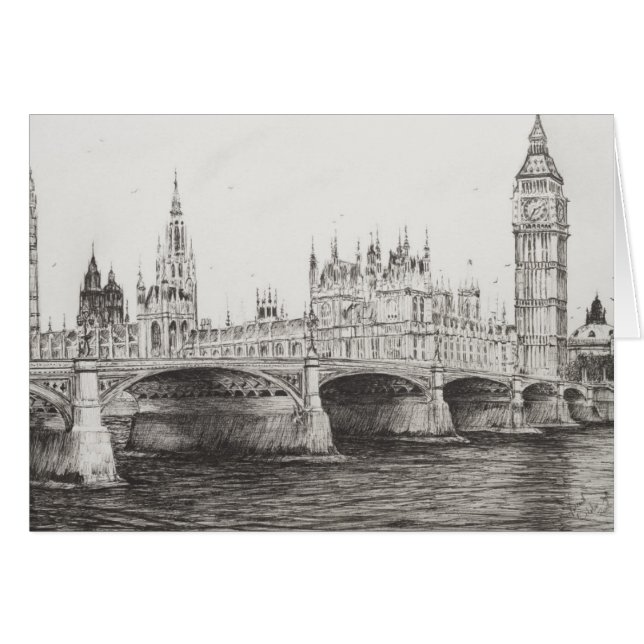Cartão Westminster Bridge London UK. 30/10/2006 (Frente Horizontal)