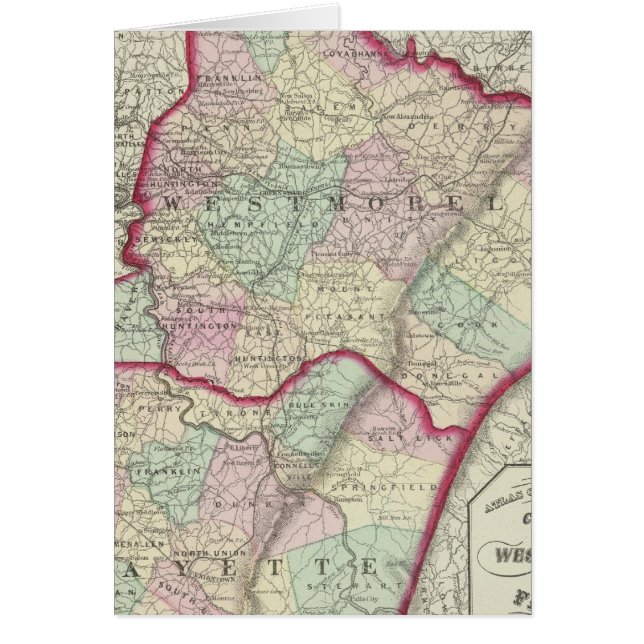 Cartão Westmoreland, condados de Fayette (Frente)