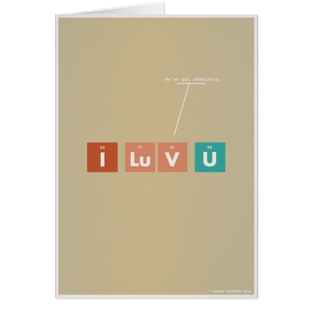 Cartão We've obteve a química (Frente)