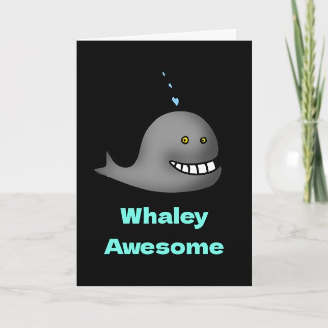Cartão Whaley Incrível Divertido Parabéns (Frente)