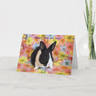 Cartão What's that you say? Bunny all ears note card