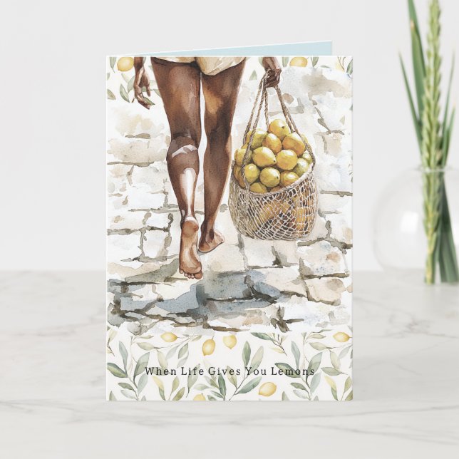 Cartão When Life Gives Lemons Make Lemonade Brown Black (Frente)