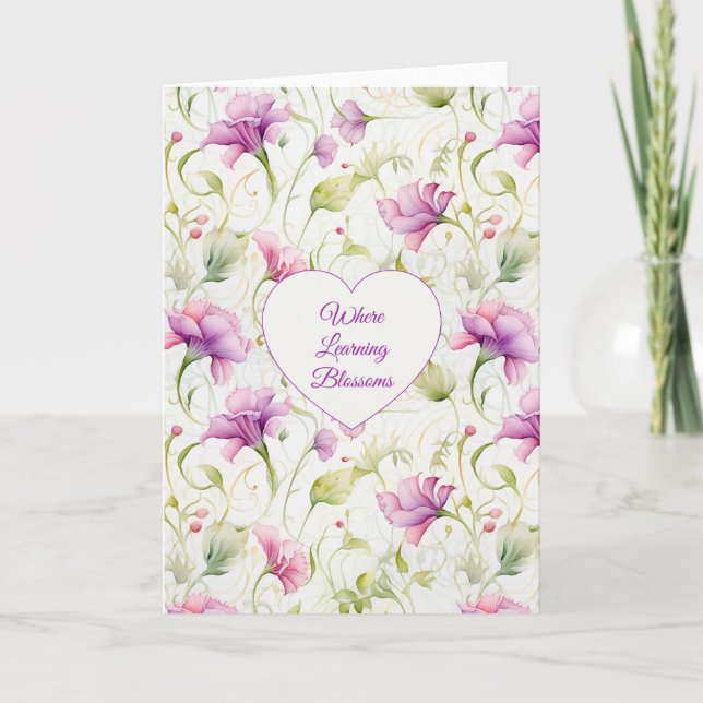 Cartão Where Learning Blossoms (Frente)