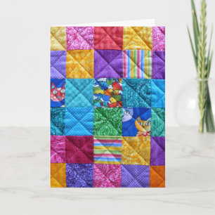 Cartão "Where's Kitty?" Patchwork Birthday Card