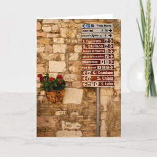 Cartão Which Way to Go - Assisi Italy - Greeting Card