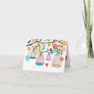 Cartão Whimsical Birds Notecard