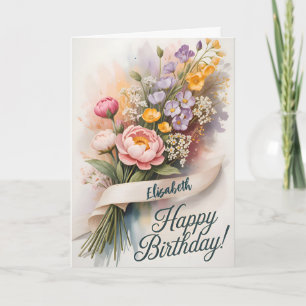 Cartão Whimsical Botanical Birthday