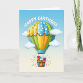 Cartão Whimsical Hot Air Balloon Birthday Card