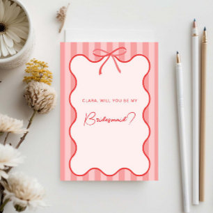 Cartão Whimsical Ribbon bridesmaid