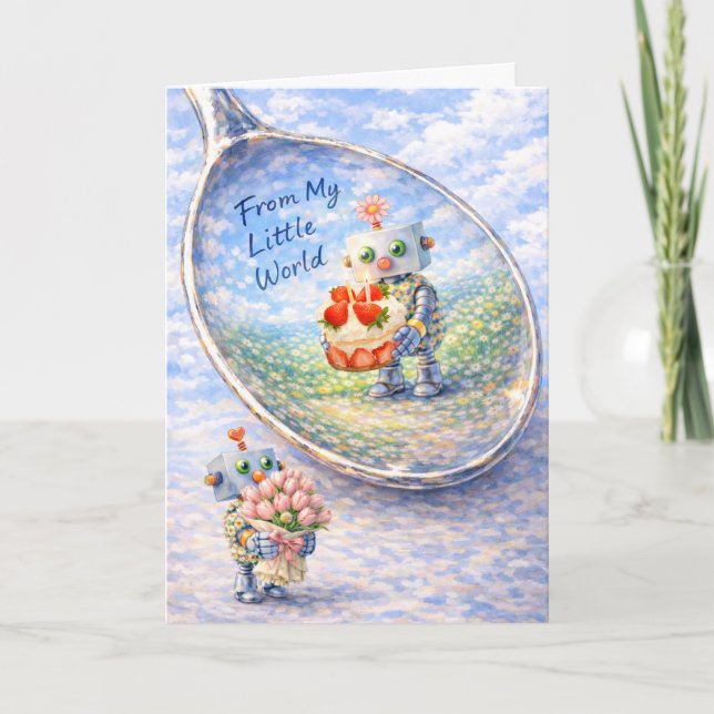 Cartão Whimsical Robot Birthday Card (Frente)