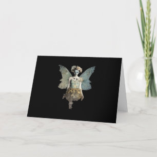 Cartão Whimsigoth Zombie Fada Velha Timey Gótica Moody Ar