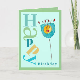 Cartão Whimsy Modern Flower Birthday Card