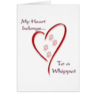 Cartão Whippet Hearts Pertence