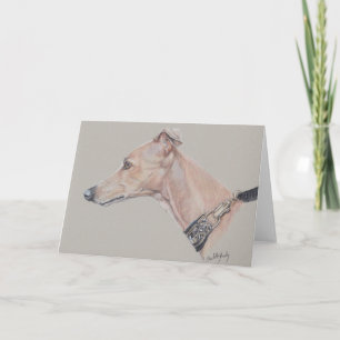 Cartão Whippet Profile Dog At Greeting Card