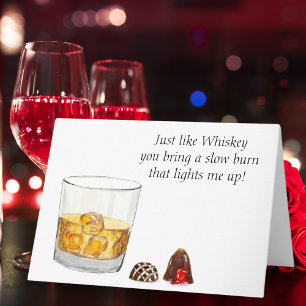 Cartão Whiskey Watercolor Com Trufas De Chocolate