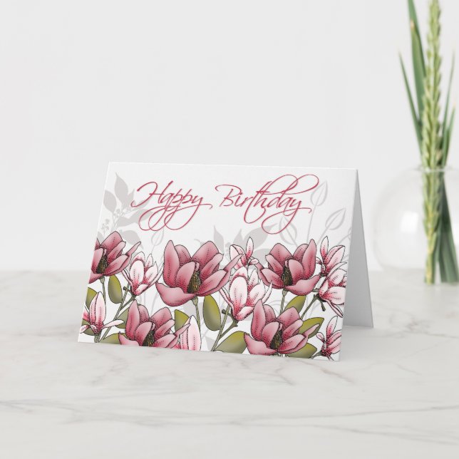 Cartão Whispering Magnolia Birthday Card (Frente)