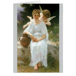 Cartão Whisperings do amor por Bouguereau
