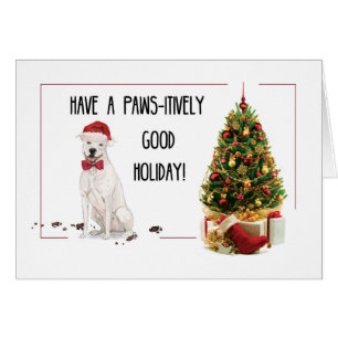 Cartão White American Staffordshire Terrier, Natal