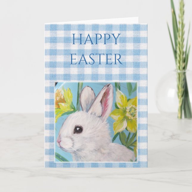 Cartão White Bunny Blank Easter Card (Frente)