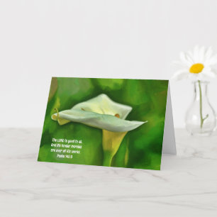 Cartão White Calla Lily Art Faith Bíblia Verse Pensamento