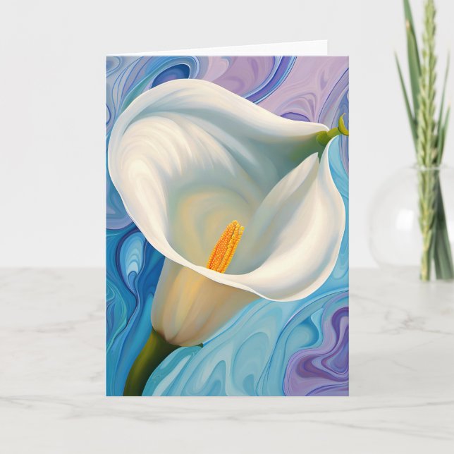 Cartão White Calla Lily no estilo Georgia O'Keeffe (Frente)