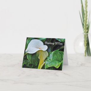 CARTÃO WHITE CALLA LILY, "PENSANDO EM VOCÊ" (PERSONALIZÁV
