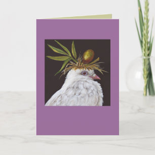 Cartão white dove with olive branch card