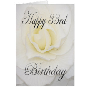 Cartão White Flower Happy 33º Aniversário