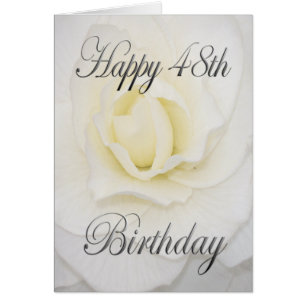 Cartão White Flower Happy 48º aniversário