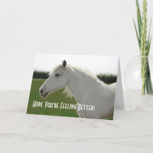 Cartão White Horse Get Well Blank Card