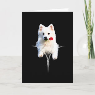 Cartão White Japan Spitz Dog Sweet Gift