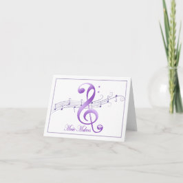 Cartão White makers de música com placa de nota roxa