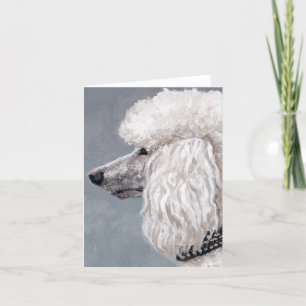 Cartão White Poodle Dog Art Note Card