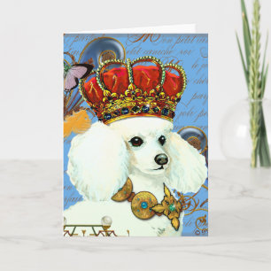 Cartão White Poodle Wearing Jeweled Crown Portrait